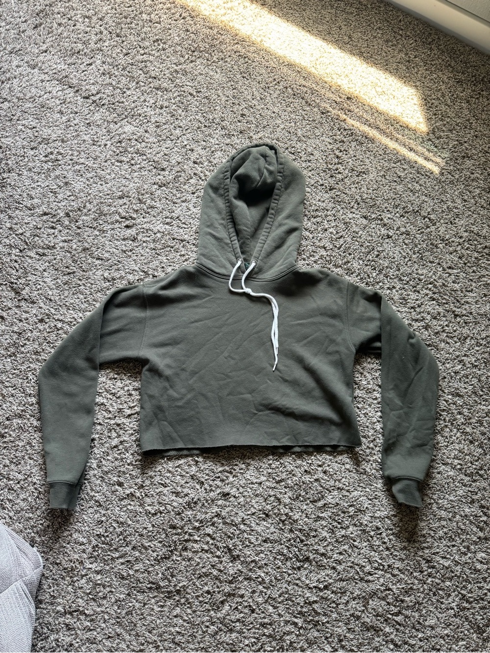 wild fable Cropped Hooded Sweatshirt in Olive